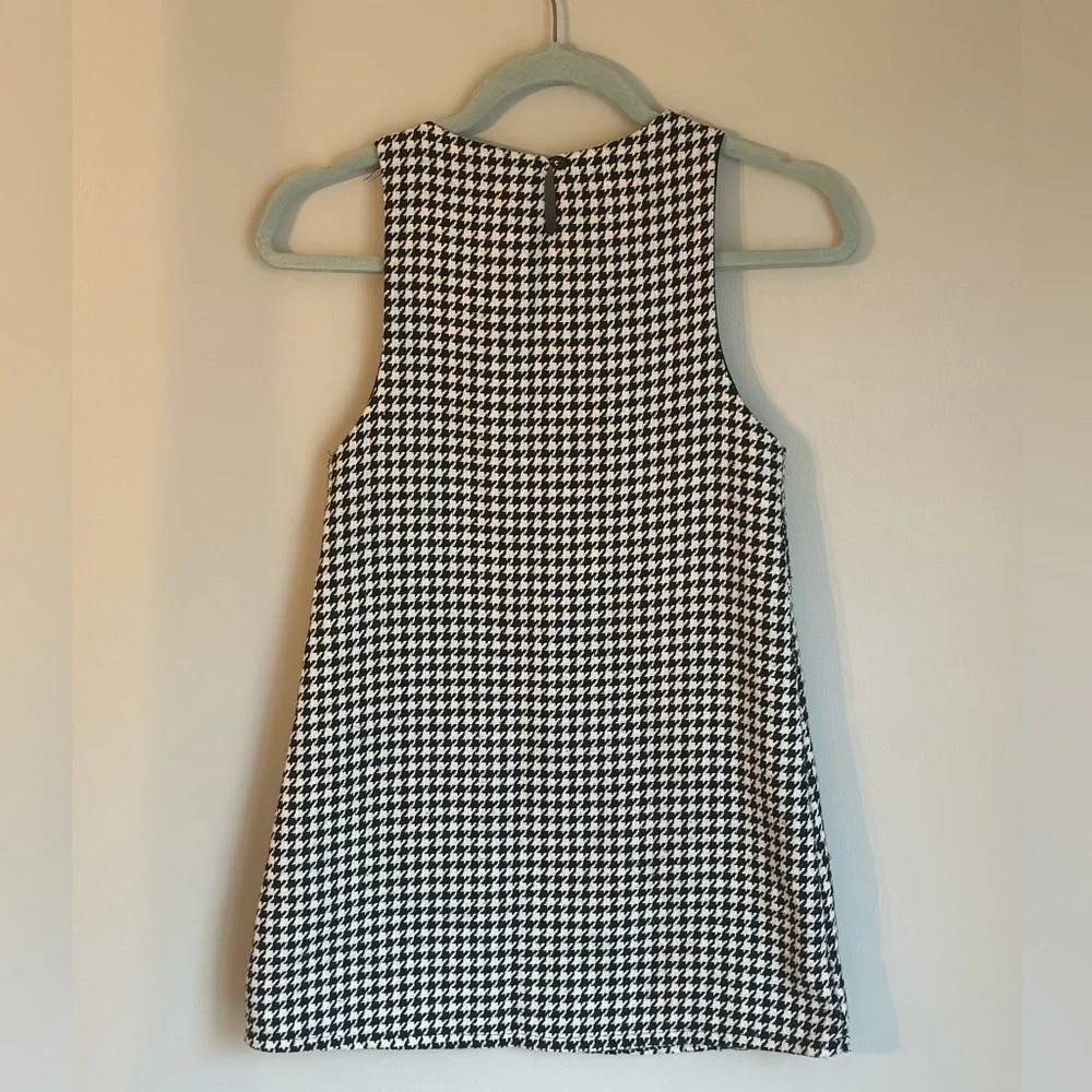 Girls Biscotti Collezioni Size 7 Houndstooth Black White Tweed Dress pockets